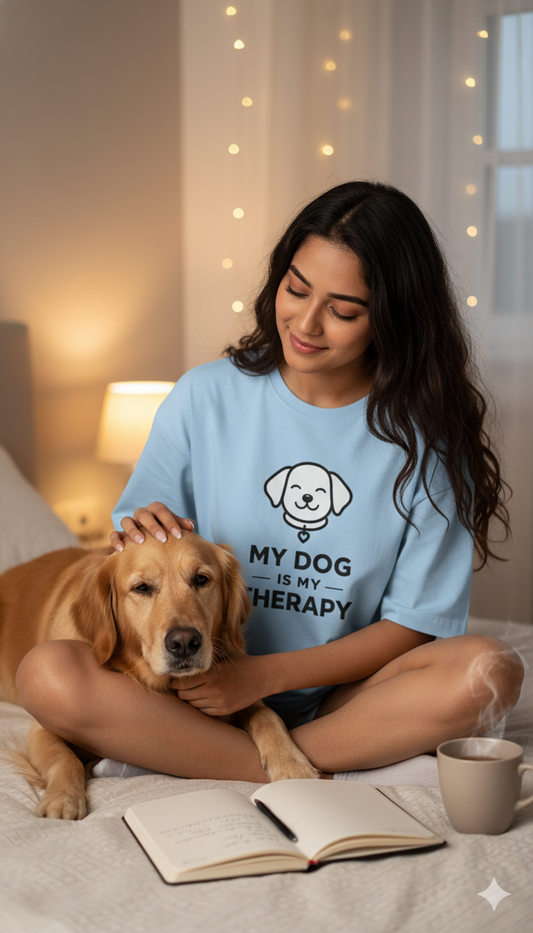 Dog is my therapy Unisex Oversized Tee